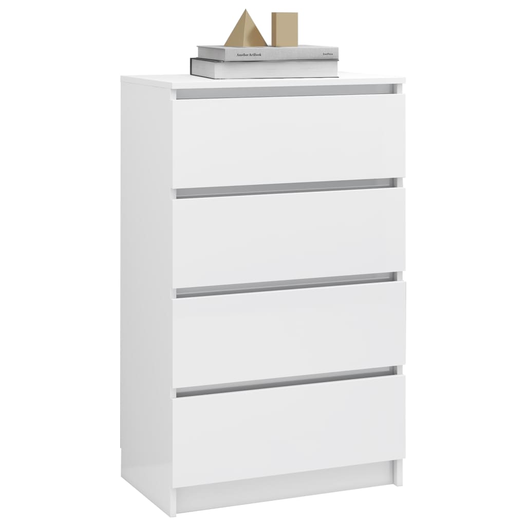 Sideboard Hochglanz-Weiss 60x35x98,5 cm Holzwerkstoff